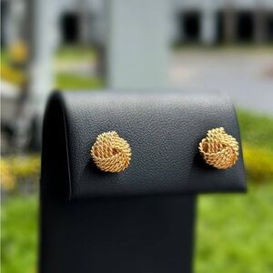 Tiffany & and Co Vintage Jewelry 14k solid yellow gold twist knot beautiful stud